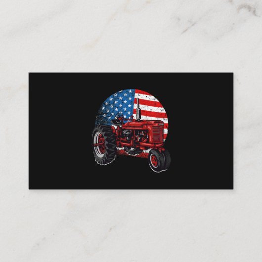 Patriotic Tractor American Flag Shirt Tractor Farm Visitenkarte (Vorderseite)