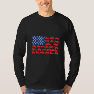 Patriotic Tractor American Flag Traktor Bauer Far T-Shirt