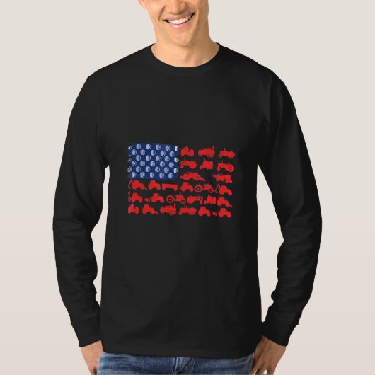 Patriotic Tractor American Flag Traktor Bauer Far T-Shirt (Vorderseite)