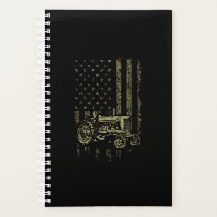 Patriotic Tractor American Flag Traktor Farm Men Planer