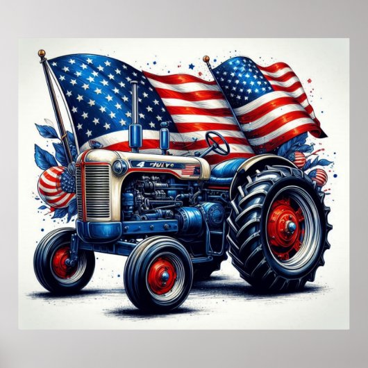 Patriotic Tractor Poster (Vorne)