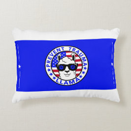 Patriotic Trauma Llama Accent Pillow 16" x 12" Dekokissen