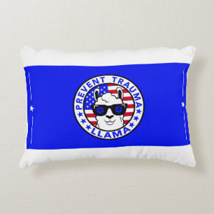 Patriotic Trauma Llama Accent Pillow 16" x 12" Dekokissen