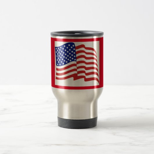 Patriotic Travel/Pendant US Flag Design 14 Oz. Reisebecher (Mittel)
