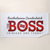 Patriotic Trinidad and Tobago Flag and Name WHITE Strandtuch (Vorderseite)