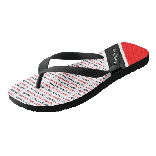 Patriotic Trinidad und Tobago Flag Colors Badesandalen (Schrägansicht)