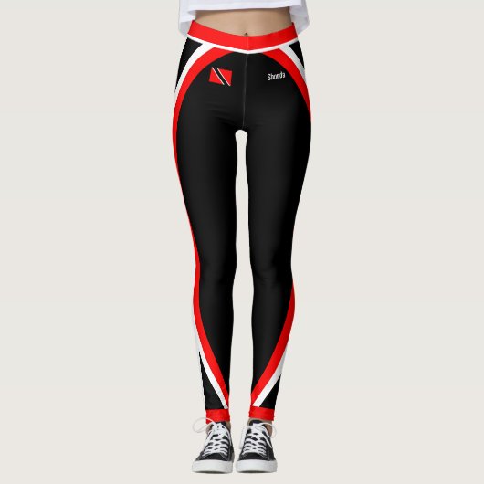 Patriotic Trinidad und Tobago Flag mit Ihrem Namen Leggings (Vorderseite)