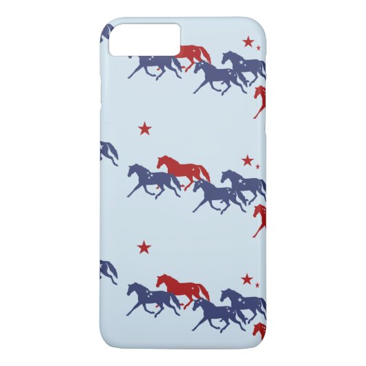 Patriotic Trotting Horses Pattern Case-Mate iPhone Hülle (Rückseite)