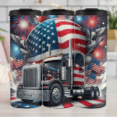 Patriotic Truck Eagle Feuerwerk Feier Thermosbecher