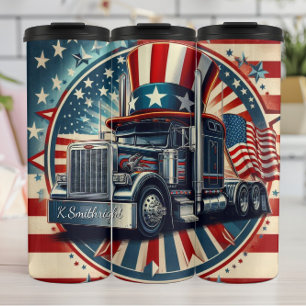 Patriotic Truck Uncle Sam Hat Thermosbecher