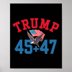 Patriotic Trump 45 und 47 Sieger gewinnt Patri Poster