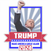 Patriotic Trump - Amerika 2024 wieder groß machen Aufkleber (Vorderseite)