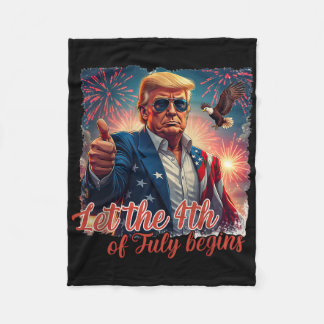 Patriotic Trump Fireworks Ließ den 4. Juli Begi Fleecedecke