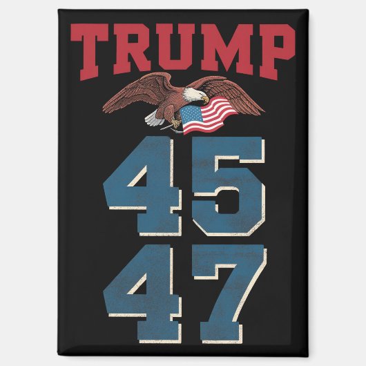 Patriotic Trump gewinnt 45 und 47 Sieger Trump Magnet (Vorderseite)