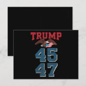 Patriotic Trump gewinnt 45 und 47 Sieger Trump Postkarte (Vorne/Hinten)