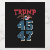 Patriotic Trump gewinnt 45 und 47 Sieger Trump Weinetikett (Einzelnes Label)