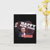 Patriotic Trump glücklich Neues Jahr 2025 Konserva Karte (Gelbe Blume)