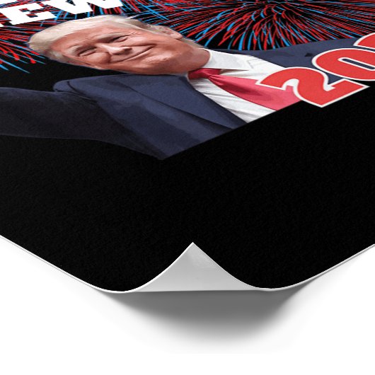 Patriotic Trump glücklich Neues Jahr 2025 Konserva Poster (Ecke)