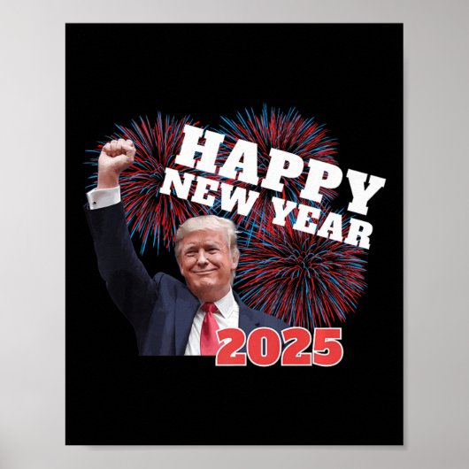 Patriotic Trump glücklich Neues Jahr 2025 Konserva Poster (Vorne)
