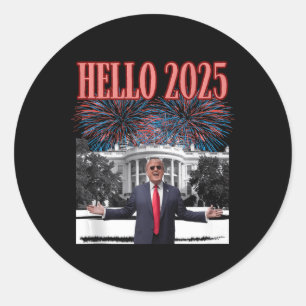 Patriotic Trump Hallo 2025 Neujahrsrepublikaner Runder Aufkleber