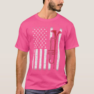 Patriotic Trumpeter 4. Juli US Flag Trumpet T-Shirt