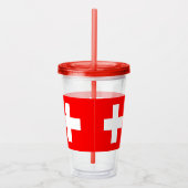 Patriotic Tumbler mit der Flagge der Schweiz Acryltrinkbecher (Rechts)