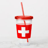 Patriotic Tumbler mit der Flagge der Schweiz Acryltrinkbecher (Links)