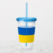 Patriotic Tumbler mit der Flagge der Ukraine Acryltrinkbecher (Rechts)
