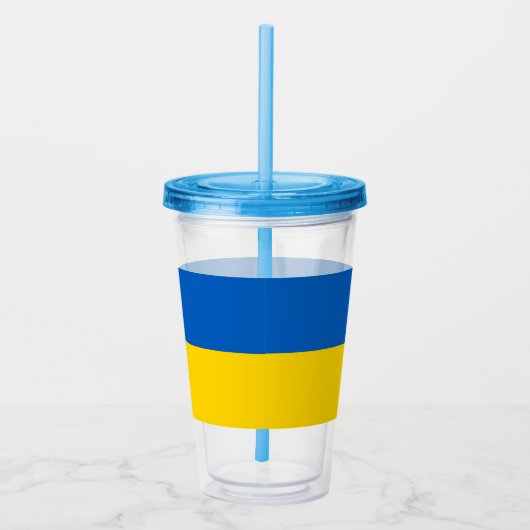 Patriotic Tumbler mit der Flagge der Ukraine Acryltrinkbecher (Rechts)