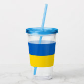Patriotic Tumbler mit der Flagge der Ukraine Acryltrinkbecher (Rückseite)