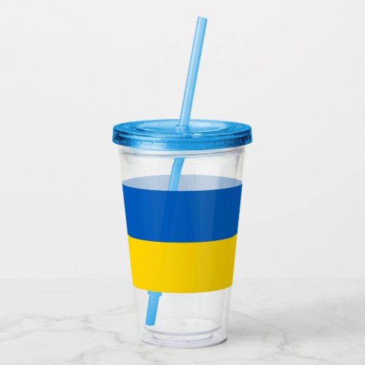 Patriotic Tumbler mit der Flagge der Ukraine Acryltrinkbecher (Rückseite)