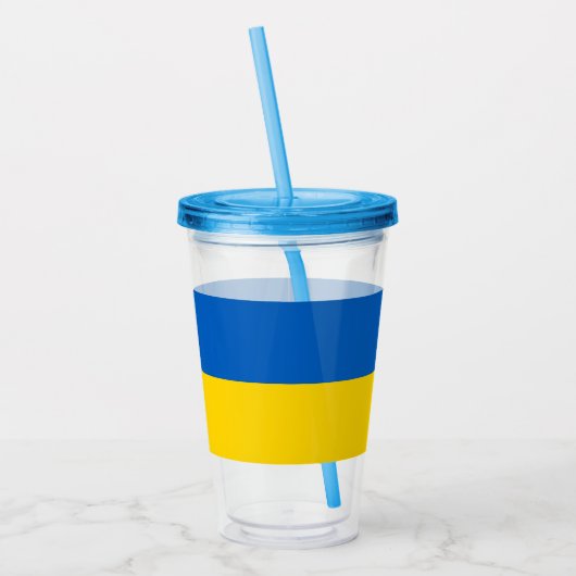 Patriotic Tumbler mit der Flagge der Ukraine Acryltrinkbecher (Links)