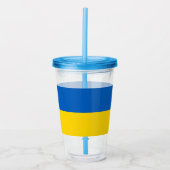 Patriotic Tumbler mit der Flagge der Ukraine Acryltrinkbecher (Vorderseite)