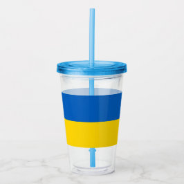 Patriotic Tumbler mit der Flagge der Ukraine Acryltrinkbecher
