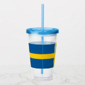 Patriotic Tumbler mit der Flagge Schwedens Acryltrinkbecher (Rechts)