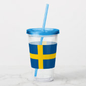 Patriotic Tumbler mit der Flagge Schwedens Acryltrinkbecher (Rückseite)