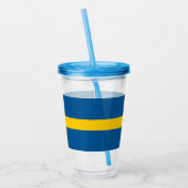 Patriotic Tumbler mit der Flagge Schwedens Acryltrinkbecher (Links)