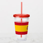 Patriotic Tumbler mit der Flagge Spaniens Acryltrinkbecher (Rechts)