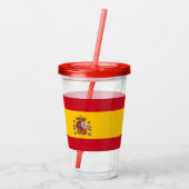 Patriotic Tumbler mit der Flagge Spaniens Acryltrinkbecher (Rückseite)