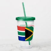 Patriotic Tumbler mit der Flagge Südafrikas Acryltrinkbecher (Links)