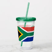 Patriotic Tumbler mit der Flagge Südafrikas Acryltrinkbecher (Rückseite)