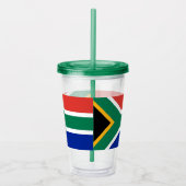 Patriotic Tumbler mit der Flagge Südafrikas Acryltrinkbecher (Rechts)