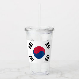 Patriotic Tumbler mit der Flagge Südkoreas Acryltrinkbecher