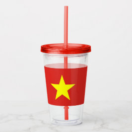 Patriotic Tumbler mit der Flagge Vietnams Acryltrinkbecher