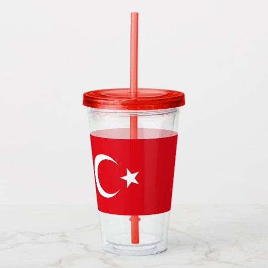 Patriotic Tumbler mit Flagge der Türkei Acryltrinkbecher (Vorderseite)