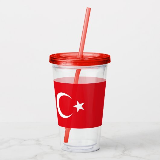 Patriotic Tumbler mit Flagge der Türkei Acryltrinkbecher (Rückseite)