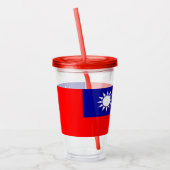 Patriotic Tumbler mit Flagge von Taiwan Acryltrinkbecher (Links)