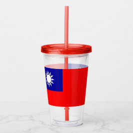 Patriotic Tumbler mit Flagge von Taiwan Acryltrinkbecher