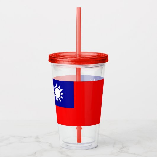 Patriotic Tumbler mit Flagge von Taiwan Acryltrinkbecher (Vorderseite)