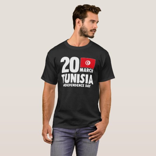 Patriotic Tunisia Flag Tunisian Independence Day T-Shirt (Vorne ganz)